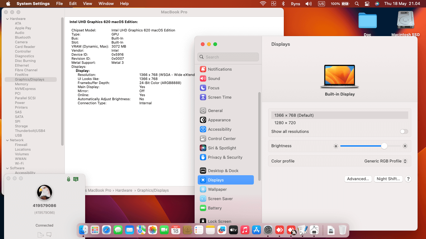 Acer Aspire E5 476G 56VN [KabyLake R   Intel UHD 620 + I2C]   OpenCore 1